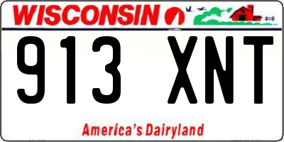 WI license plate 913XNT