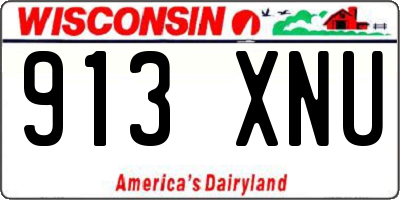 WI license plate 913XNU