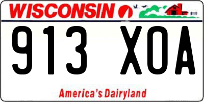 WI license plate 913XOA