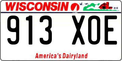 WI license plate 913XOE