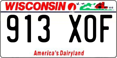 WI license plate 913XOF