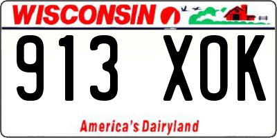 WI license plate 913XOK