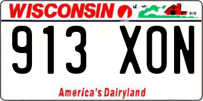 WI license plate 913XON