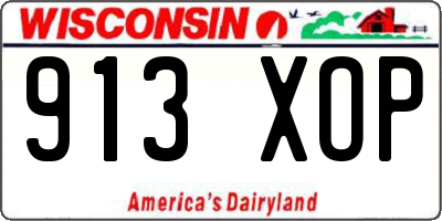 WI license plate 913XOP