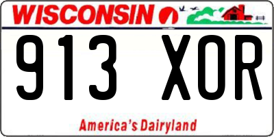 WI license plate 913XOR
