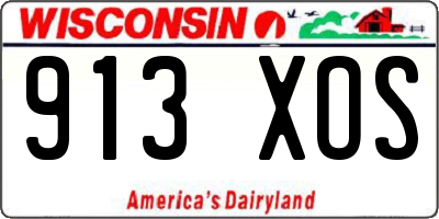 WI license plate 913XOS