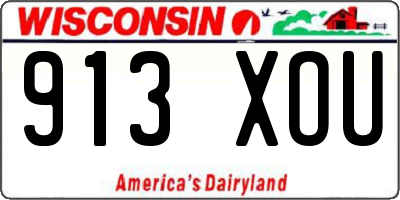 WI license plate 913XOU