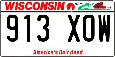 WI license plate 913XOW
