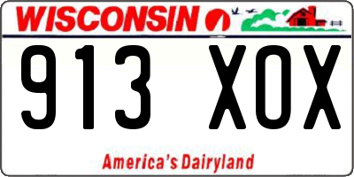 WI license plate 913XOX