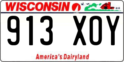 WI license plate 913XOY