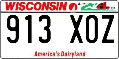 WI license plate 913XOZ