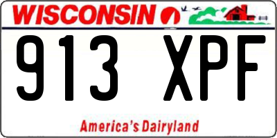 WI license plate 913XPF