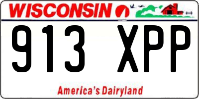 WI license plate 913XPP