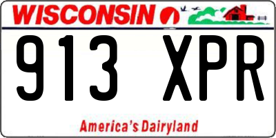WI license plate 913XPR