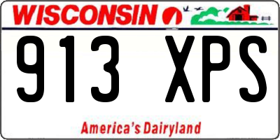 WI license plate 913XPS