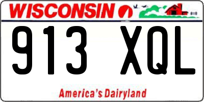 WI license plate 913XQL
