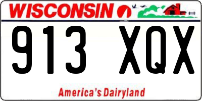 WI license plate 913XQX