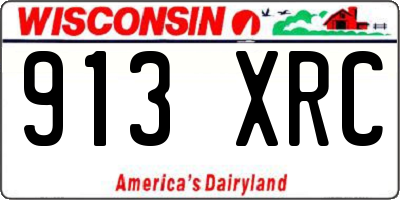 WI license plate 913XRC