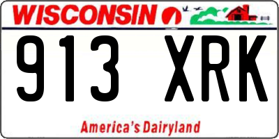 WI license plate 913XRK
