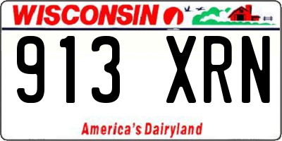 WI license plate 913XRN