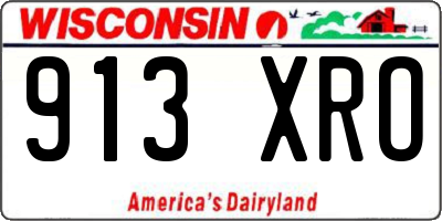 WI license plate 913XRO