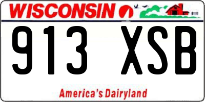 WI license plate 913XSB