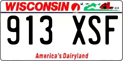 WI license plate 913XSF