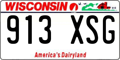 WI license plate 913XSG