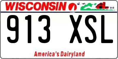 WI license plate 913XSL