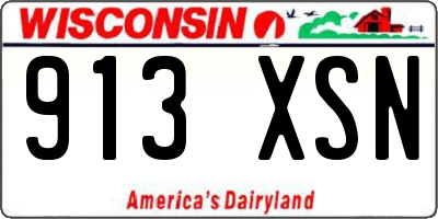 WI license plate 913XSN