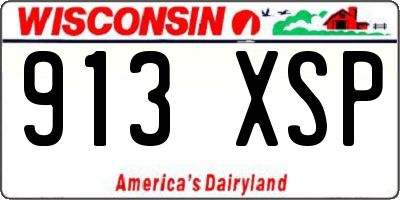 WI license plate 913XSP
