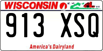 WI license plate 913XSQ