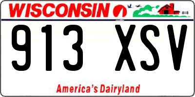WI license plate 913XSV