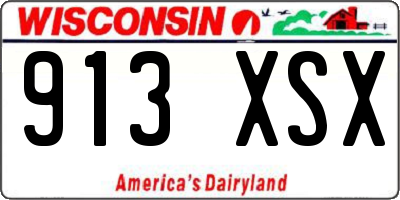 WI license plate 913XSX