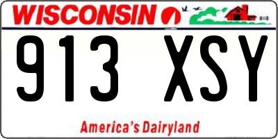 WI license plate 913XSY
