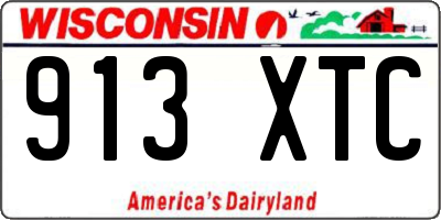 WI license plate 913XTC
