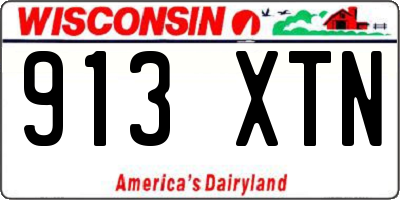 WI license plate 913XTN