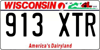 WI license plate 913XTR