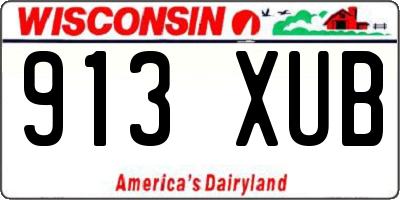 WI license plate 913XUB