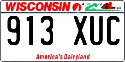 WI license plate 913XUC