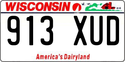 WI license plate 913XUD