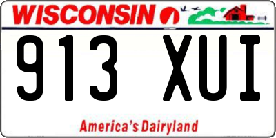 WI license plate 913XUI
