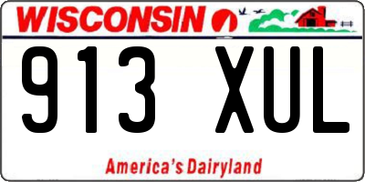 WI license plate 913XUL