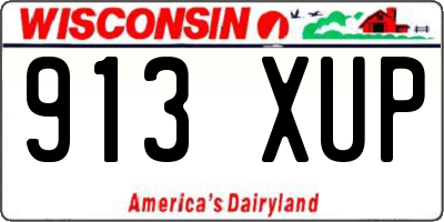 WI license plate 913XUP