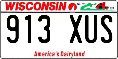 WI license plate 913XUS