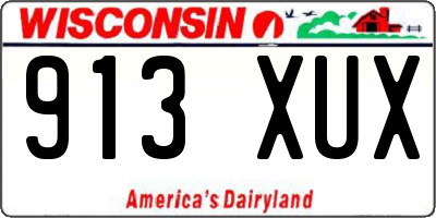 WI license plate 913XUX