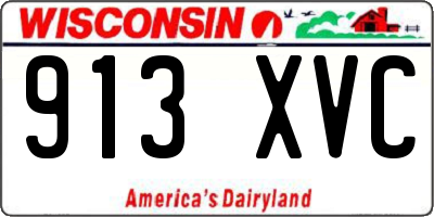 WI license plate 913XVC