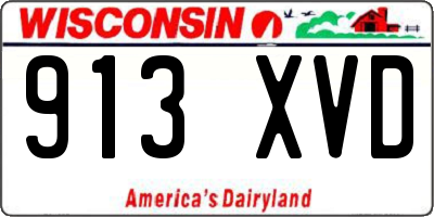 WI license plate 913XVD