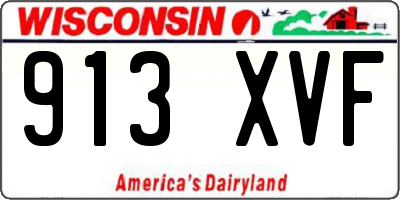 WI license plate 913XVF