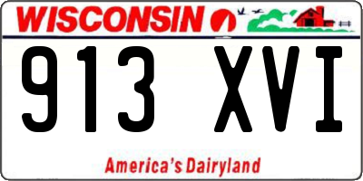 WI license plate 913XVI